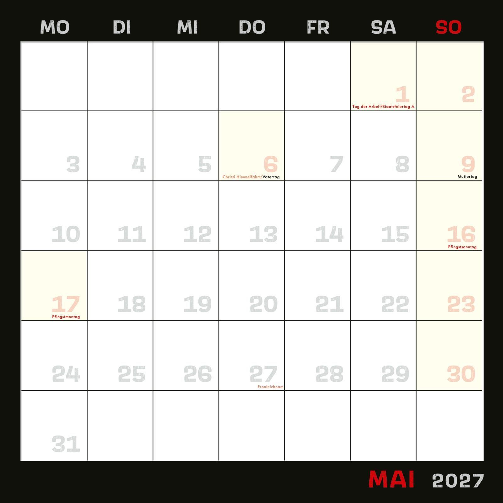 Beispielinhalt (Bild) Uli Stein Schwarzer Kalender 2027: Monatskalender für die Wand