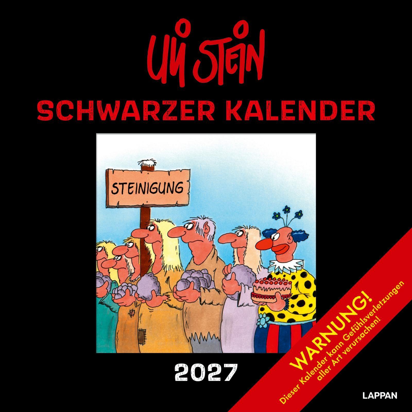Vorderes Coverbild Uli Stein Schwarzer Kalender 2027: Monatskalender für die Wand