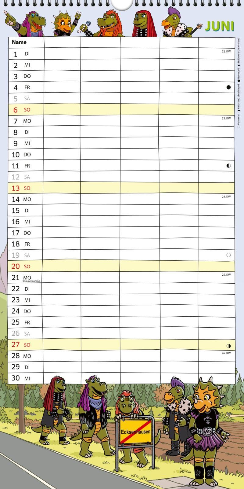 Beispielinhalt (Bild) HeavySaurus Familienkalender 2027