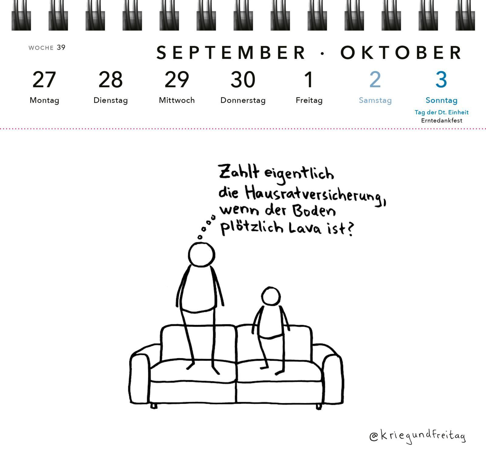 Beispielinhalt (Bild) kriegundfreitag: Postkartenkalender 2027