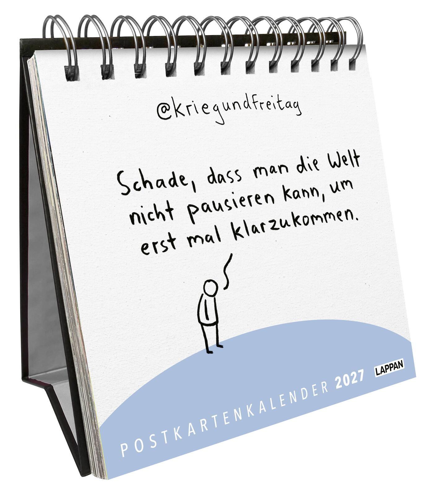 Vorderes Coverbild kriegundfreitag: Postkartenkalender 2027