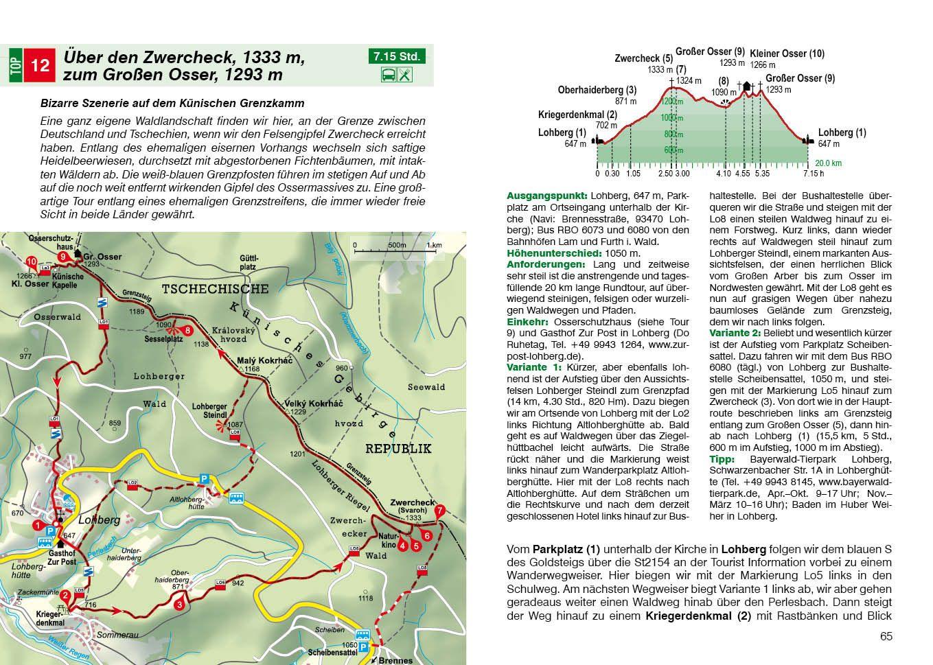 Beispielinhalt (Bild) ROTHER Wanderführer Bayerischer Wald. 54 Touren um Cham, Bodenmais, Zwiesel, Freyung und Passau - mit Nationalpark Bayerischer Wald