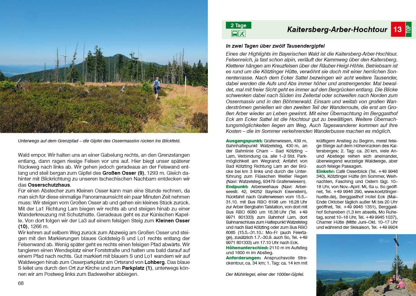 Beispielinhalt (Bild) ROTHER Wanderführer Bayerischer Wald. 54 Touren um Cham, Bodenmais, Zwiesel, Freyung und Passau - mit Nationalpark Bayerischer Wald