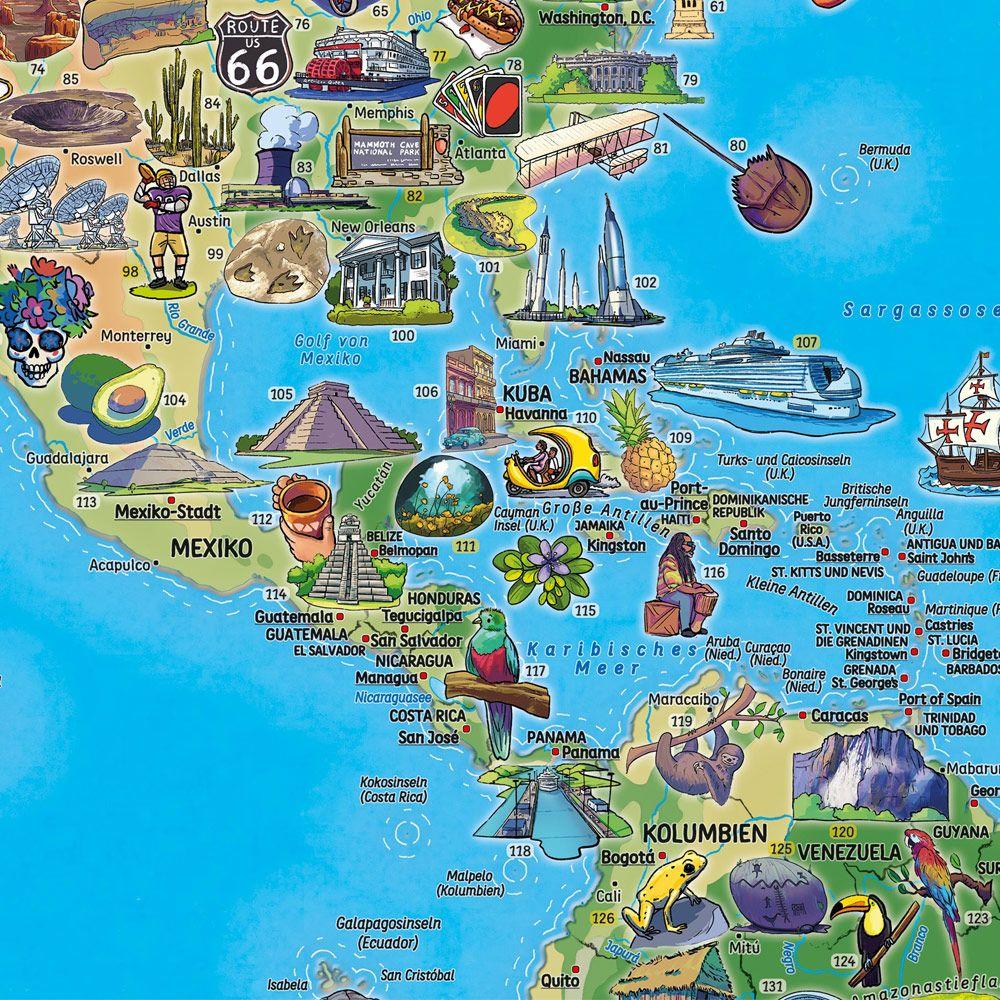 Beispielinhalt (Bild) freytag & berndt Straßenkarte Weltkarte für Kinder 1:22 Mio.