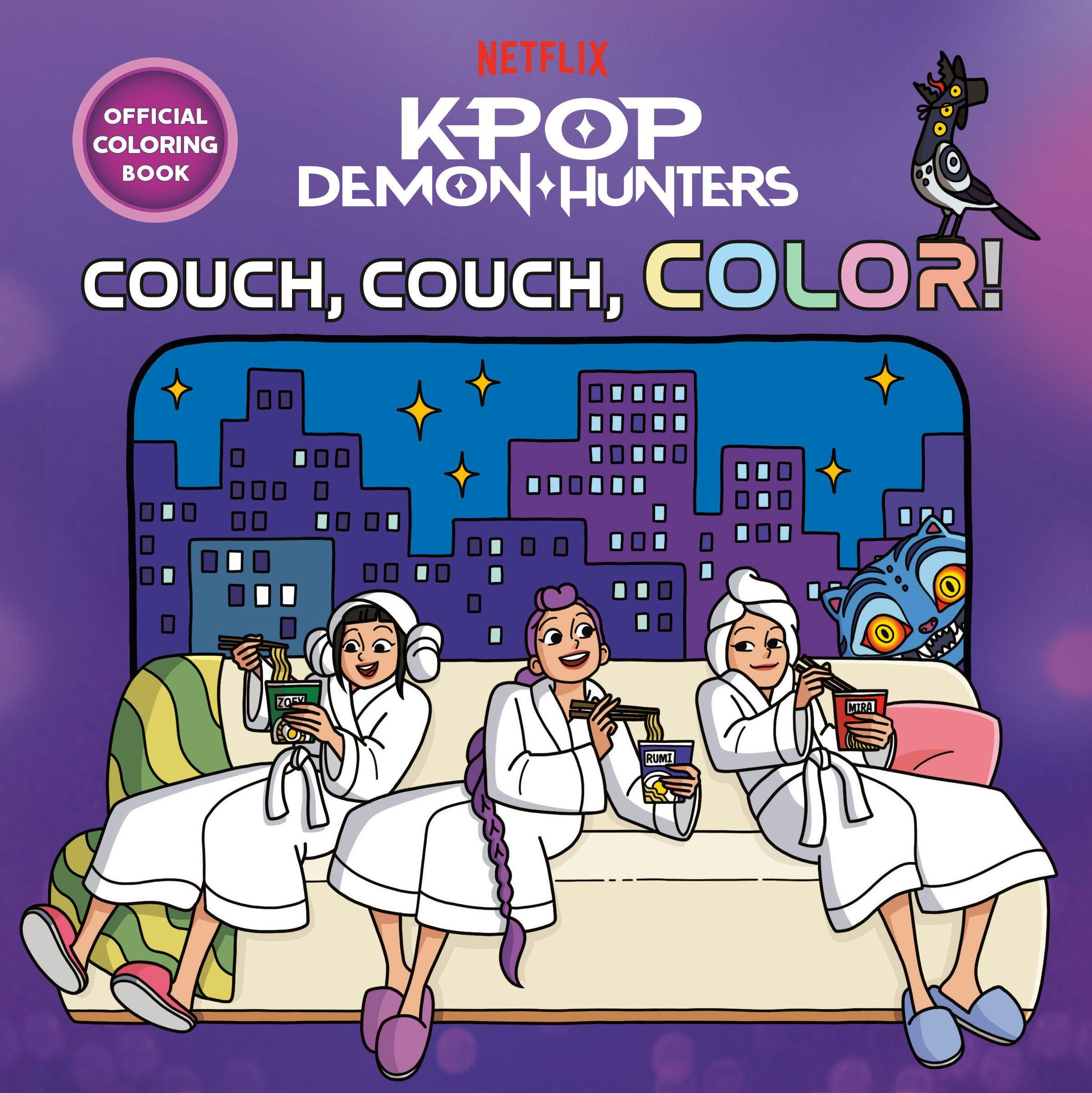 Vorderes Coverbild Kpop Demon Hunters: Couch, Couch, Color! Official Coloring Book