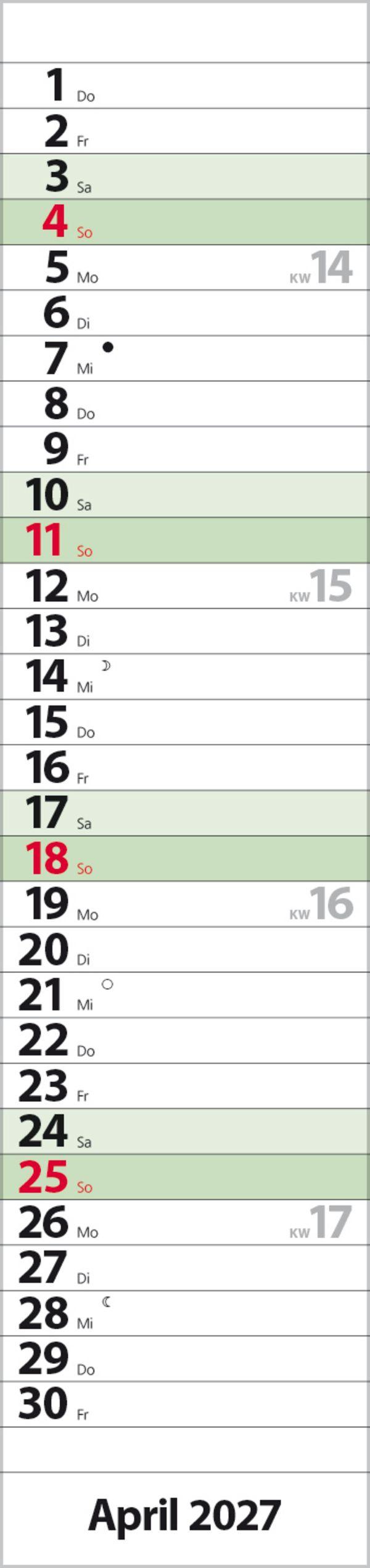 Beispielinhalt (Bild) Streifenplaner Compact Dunkelgrün Recyclingpapier