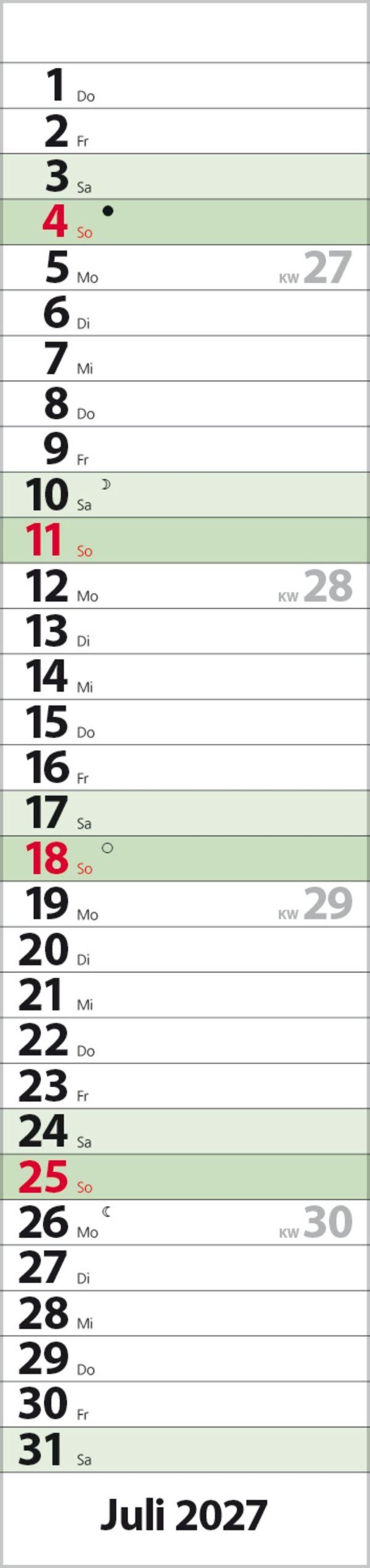 Beispielinhalt (Bild) Streifenplaner Compact Dunkelgrün Recyclingpapier