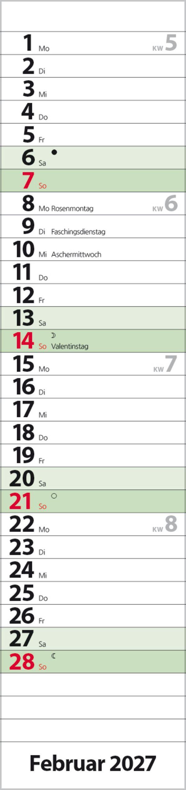 Beispielinhalt (Bild) Streifenplaner Compact Dunkelgrün Recyclingpapier