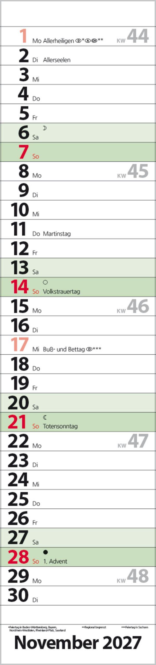 Beispielinhalt (Bild) Streifenplaner Compact Dunkelgrün Recyclingpapier