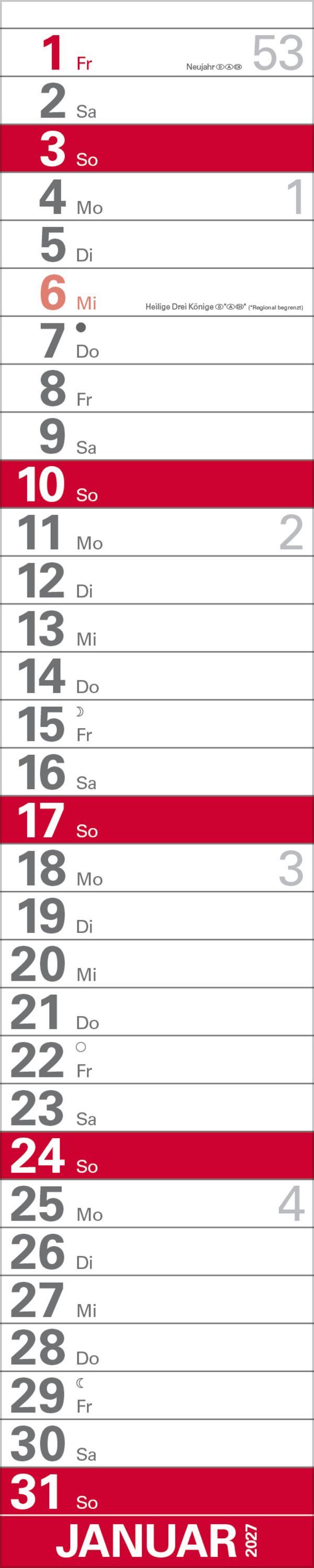 Beispielinhalt (Bild) XXL Planer Großdruck rot 2027