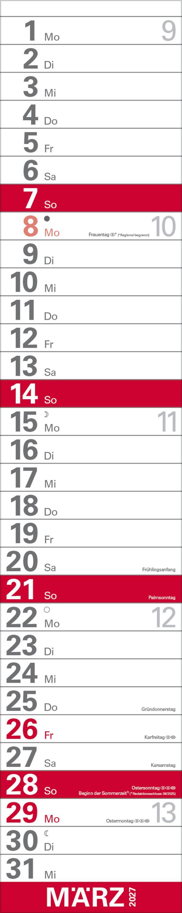 Beispielinhalt (Bild) XXL Planer Großdruck rot 2027