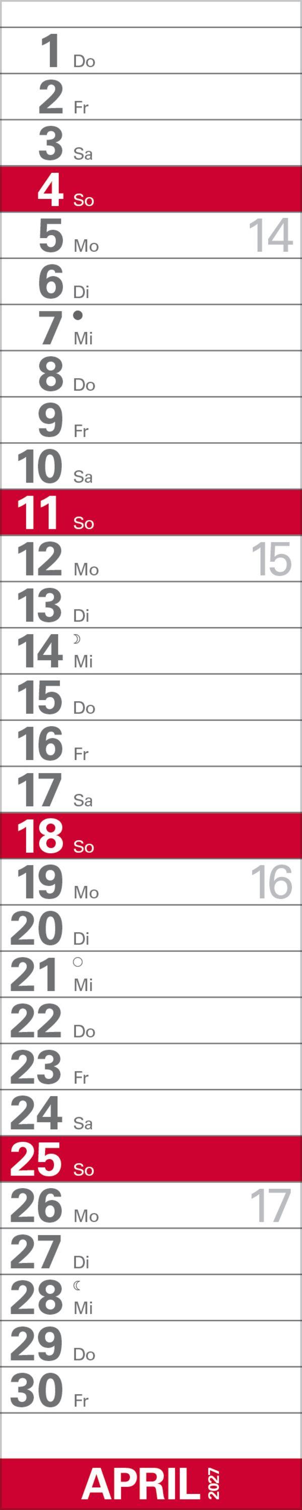 Beispielinhalt (Bild) XXL Planer Großdruck rot 2027