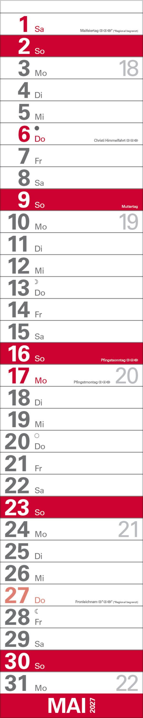 Beispielinhalt (Bild) XXL Planer Großdruck rot 2027