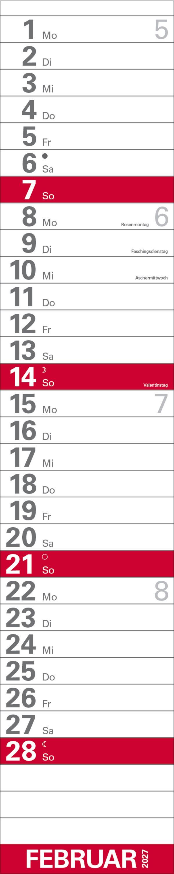 Beispielinhalt (Bild) XXL Planer Großdruck rot 2027