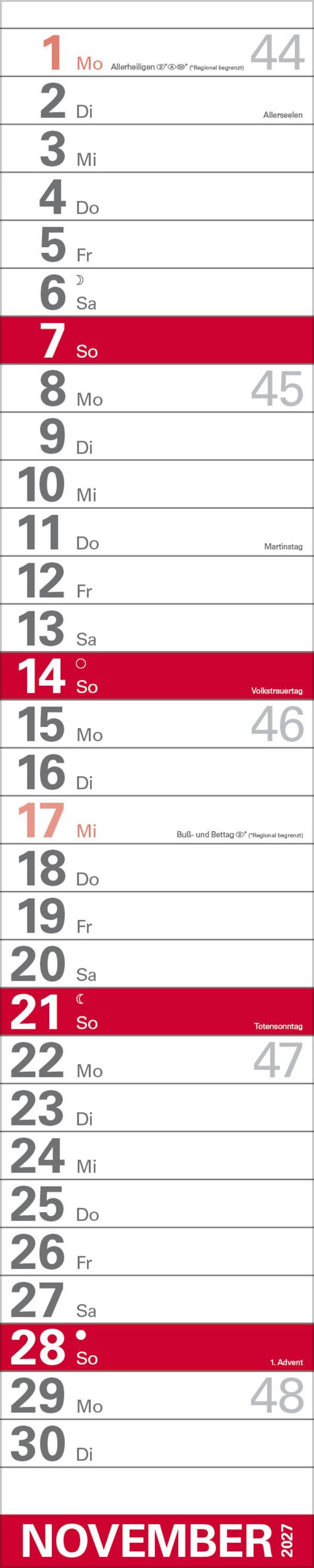 Beispielinhalt (Bild) XXL Planer Großdruck rot 2027