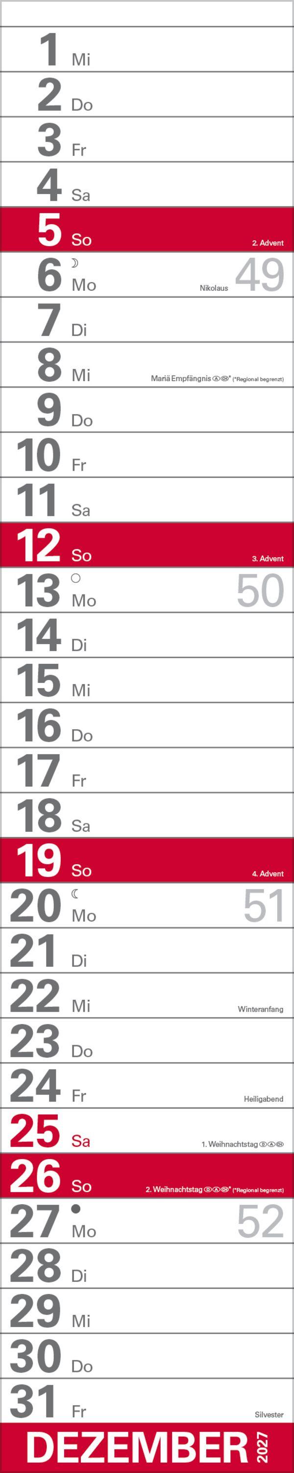 Beispielinhalt (Bild) XXL Planer Großdruck rot 2027