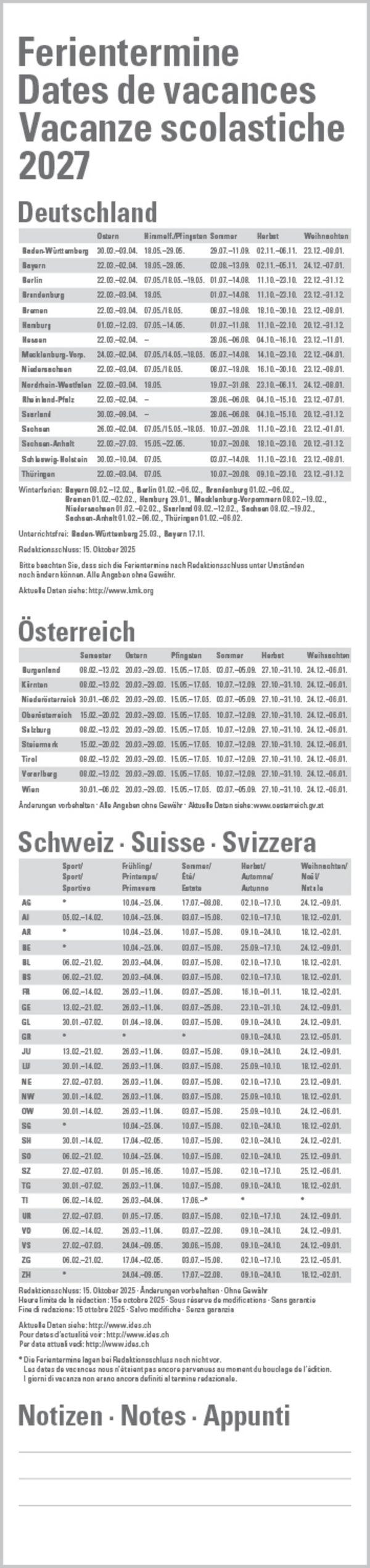 Beispielinhalt (Bild) Streifenplaner Compact Rot 2027