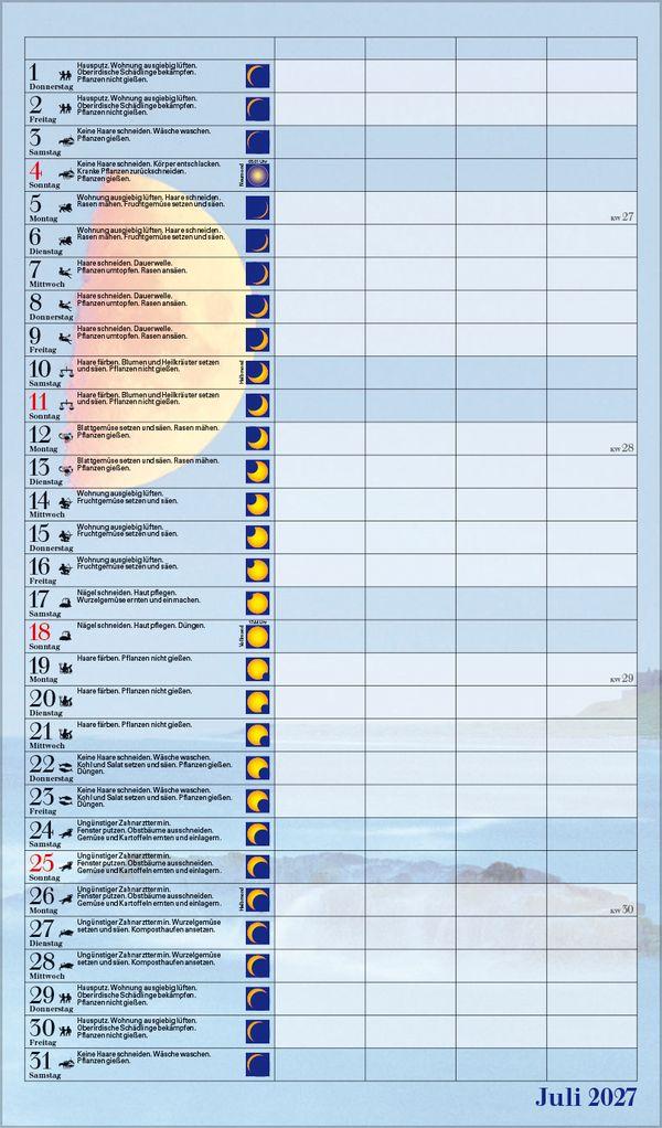 Beispielinhalt (Bild) Mond-Familientimer 2027