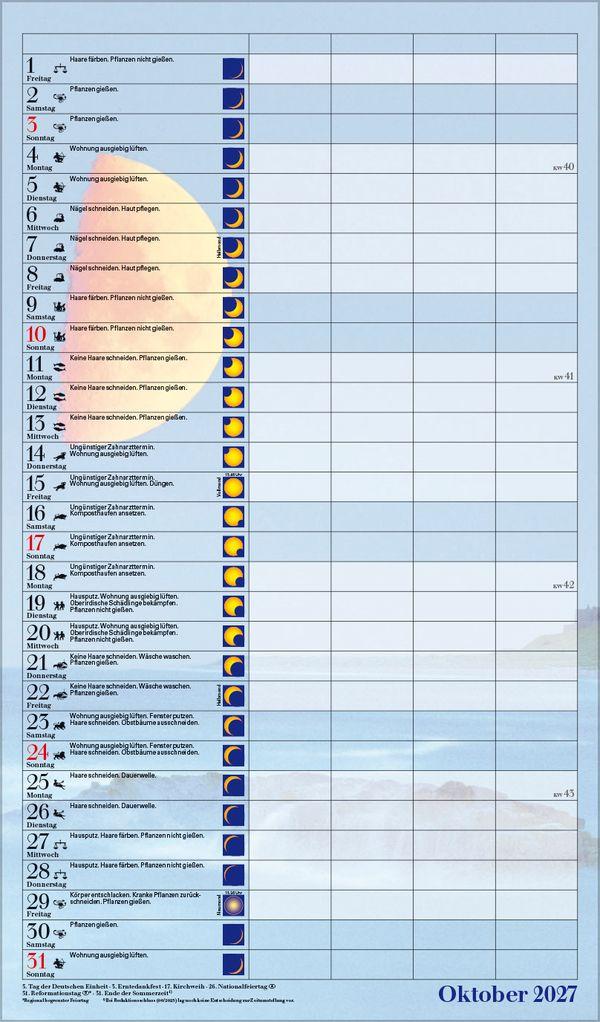 Beispielinhalt (Bild) Mond-Familientimer 2027