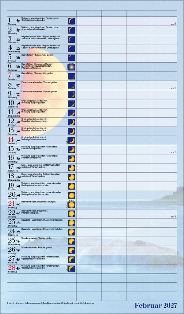 Beispielinhalt (Bild) Mond-Familientimer 2027