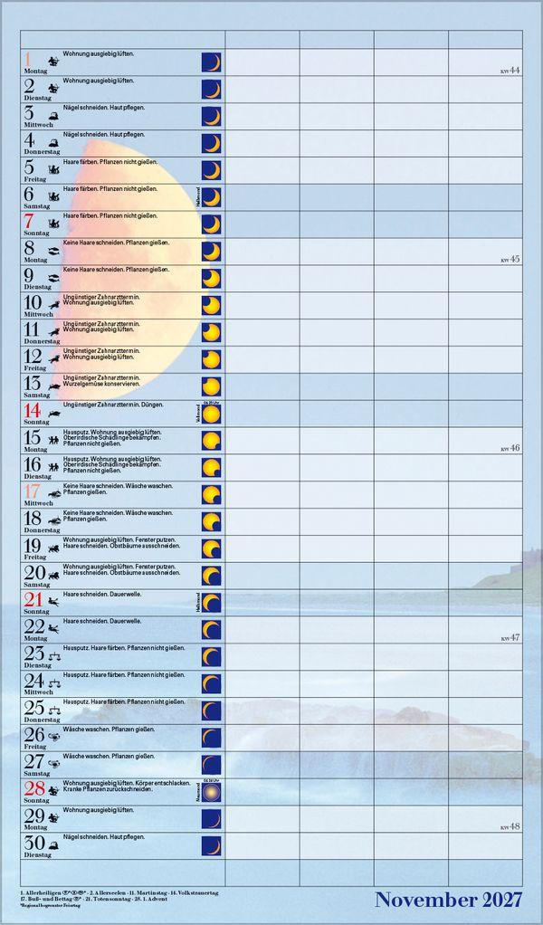Beispielinhalt (Bild) Mond-Familientimer 2027