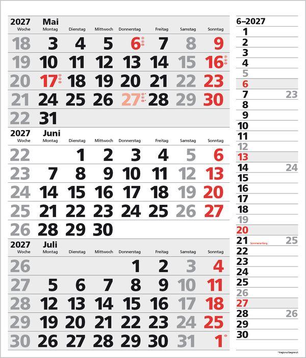 Beispielinhalt (Bild) 3-Monats-Planer XL Combi 2027