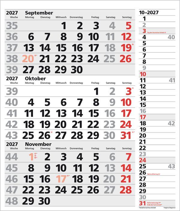 Beispielinhalt (Bild) 3-Monats-Planer XL Combi 2027