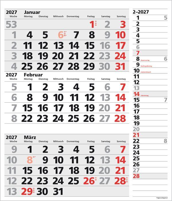 Beispielinhalt (Bild) 3-Monats-Planer XL Combi 2027