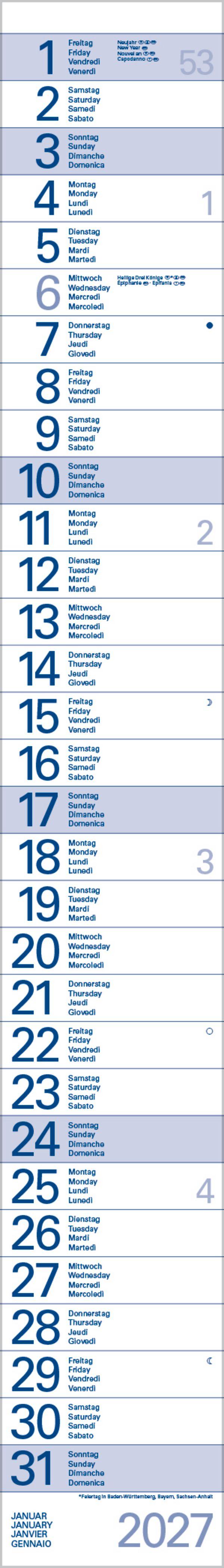 Beispielinhalt (Bild) Streifentimer 2027