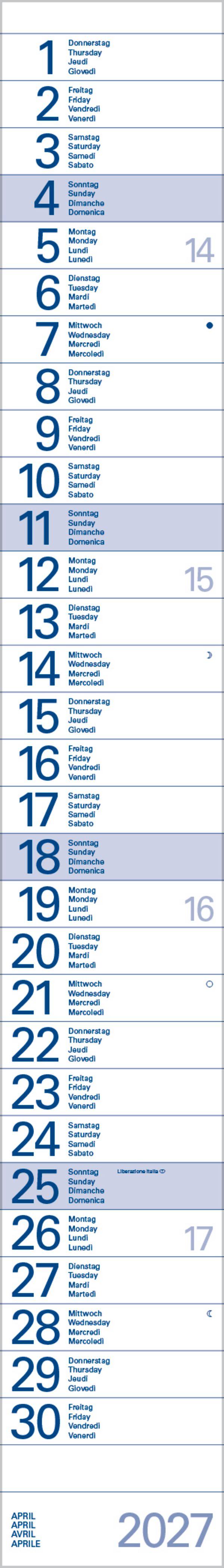 Beispielinhalt (Bild) Streifentimer 2027
