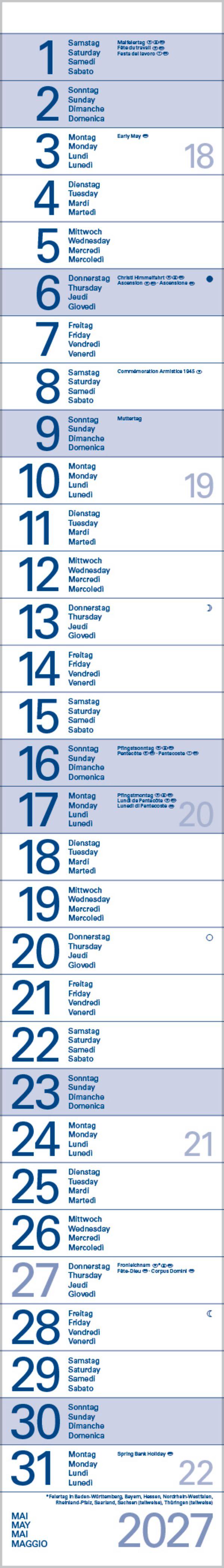 Beispielinhalt (Bild) Streifentimer 2027