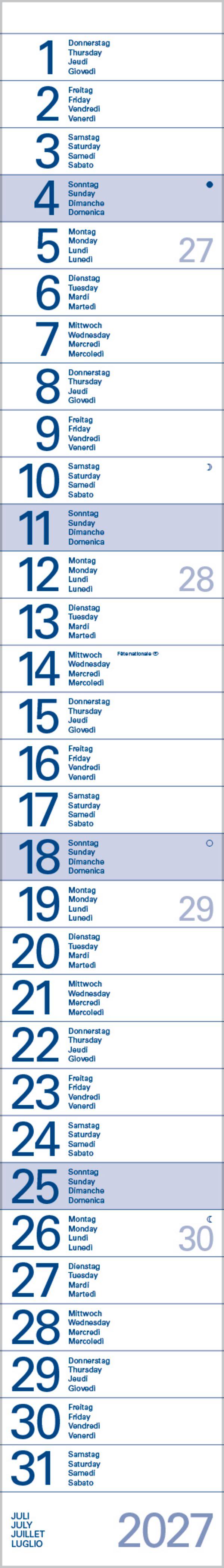 Beispielinhalt (Bild) Streifentimer 2027