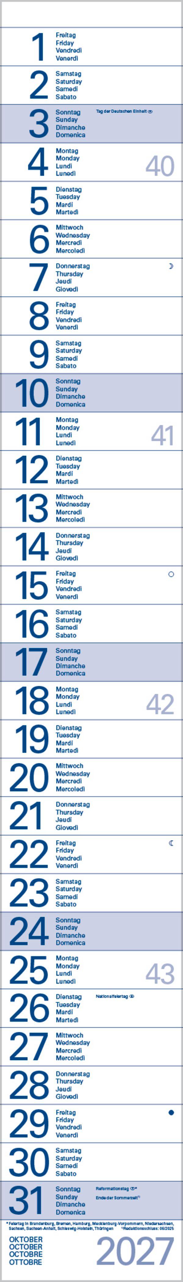 Beispielinhalt (Bild) Streifentimer 2027