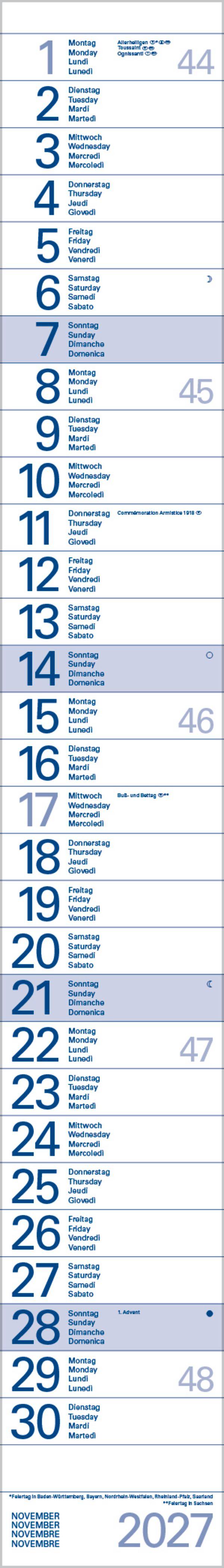 Beispielinhalt (Bild) Streifentimer 2027