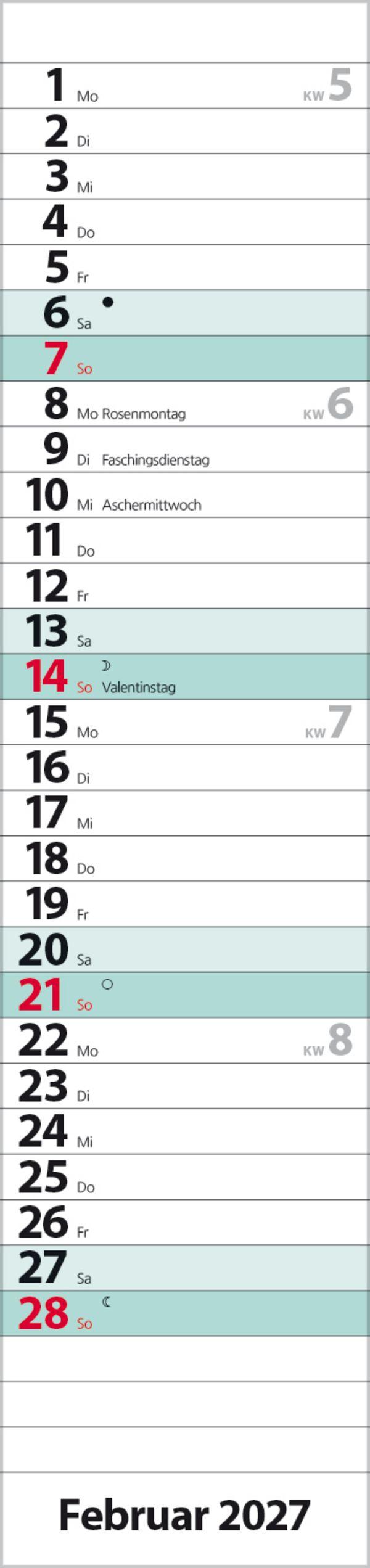 Beispielinhalt (Bild) Streifenplaner Compact Türkis 2027