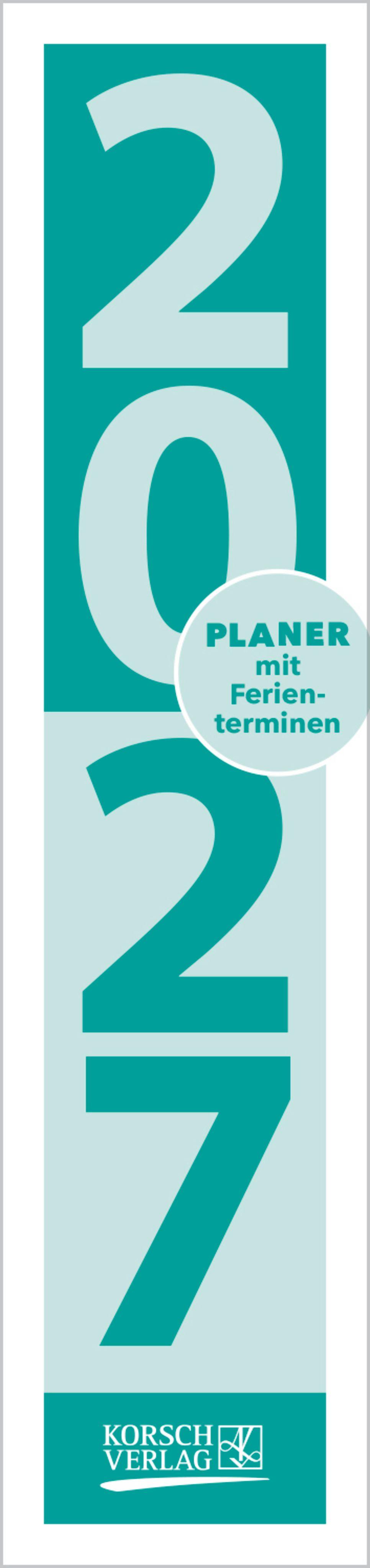 Vorderes Coverbild Streifenplaner Compact Türkis 2027