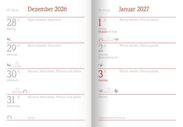 Beispielinhalt (Bild) Der kleine Mondkalender 2027