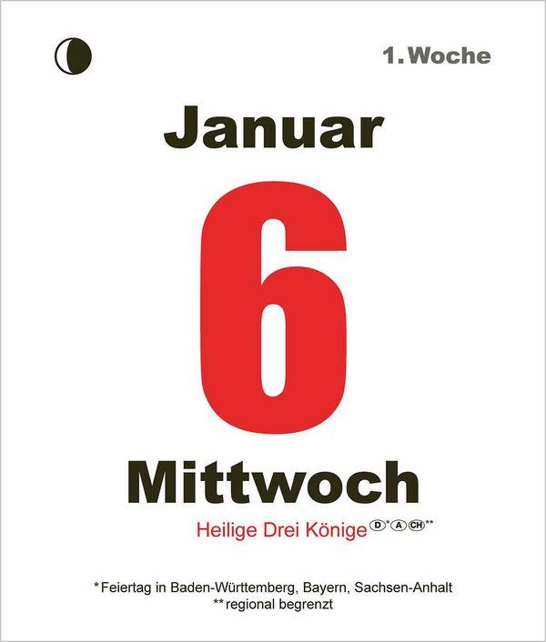 Beispielinhalt (Bild) Tages-Abreißkalender Mini 2027