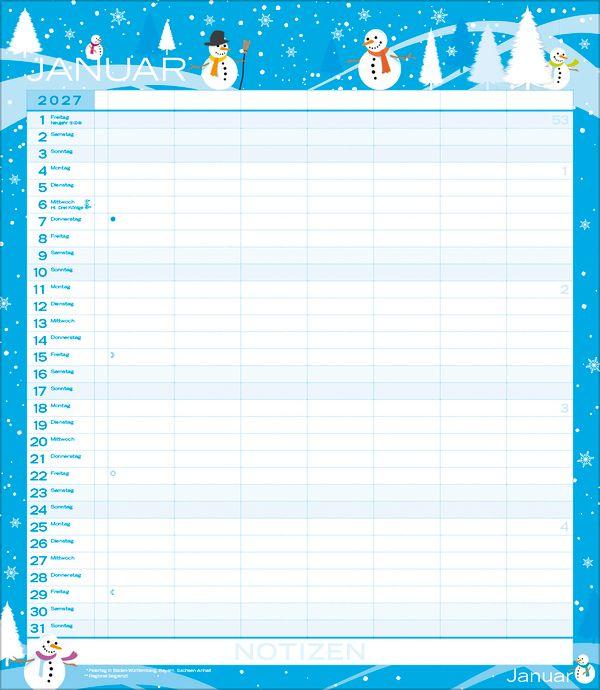 Beispielinhalt (Bild) Multiplaner - Colour your time 2027