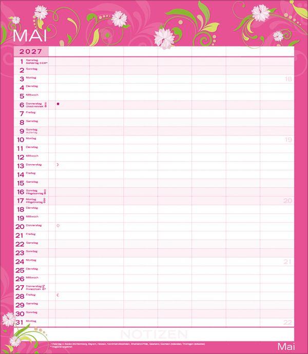 Beispielinhalt (Bild) Multiplaner - Colour your time 2027