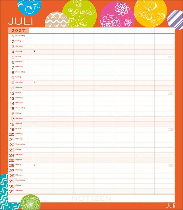 Beispielinhalt (Bild) Multiplaner - Colour your time 2027