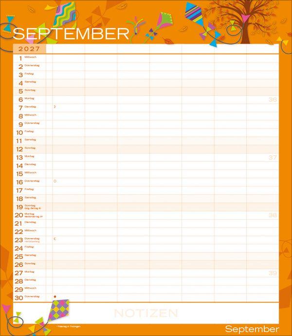 Beispielinhalt (Bild) Multiplaner - Colour your time 2027