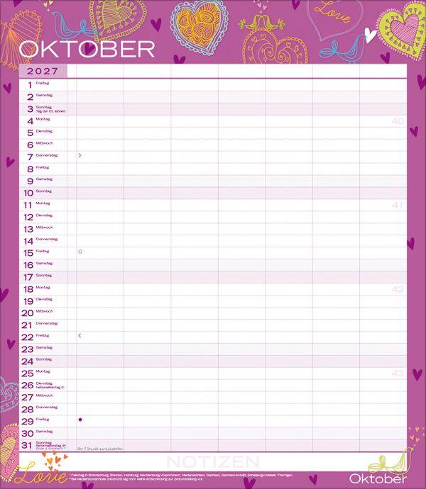 Beispielinhalt (Bild) Multiplaner - Colour your time 2027