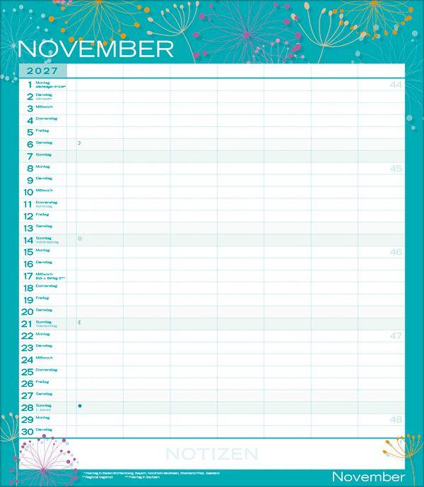 Beispielinhalt (Bild) Multiplaner - Colour your time 2027