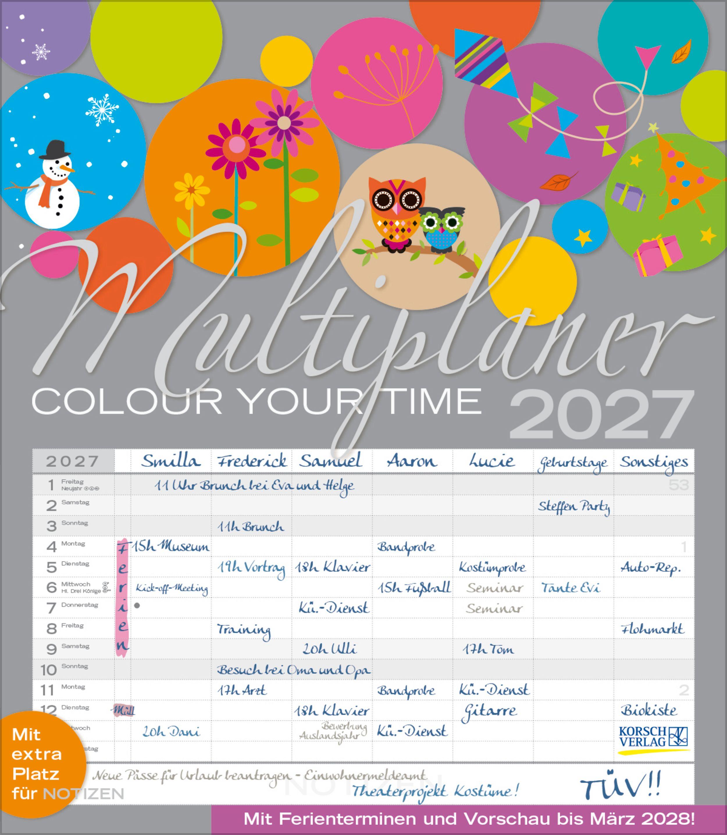 Vorderes Coverbild Multiplaner - Colour your time 2027