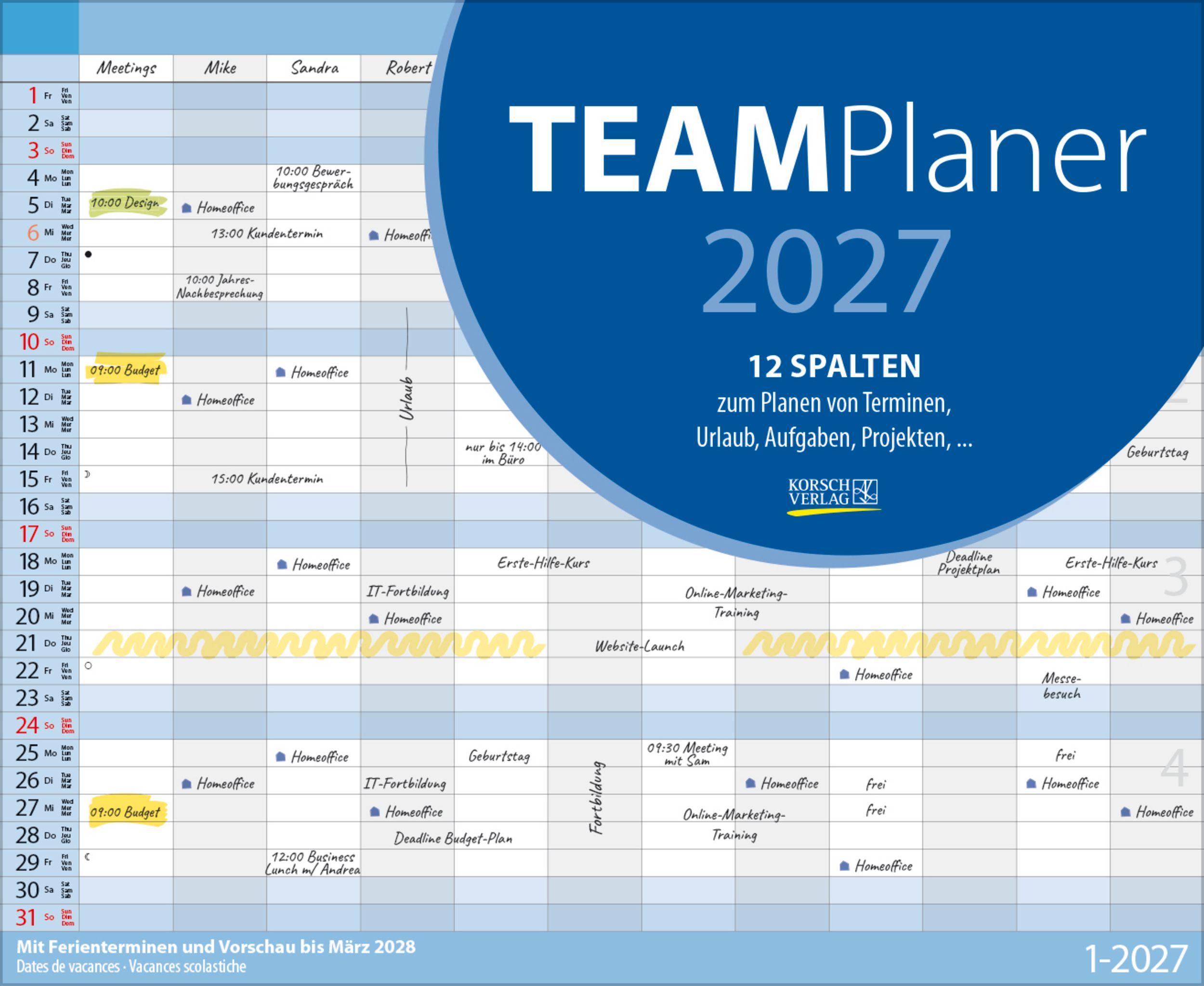 Vorderes Coverbild Teamplaner 2027