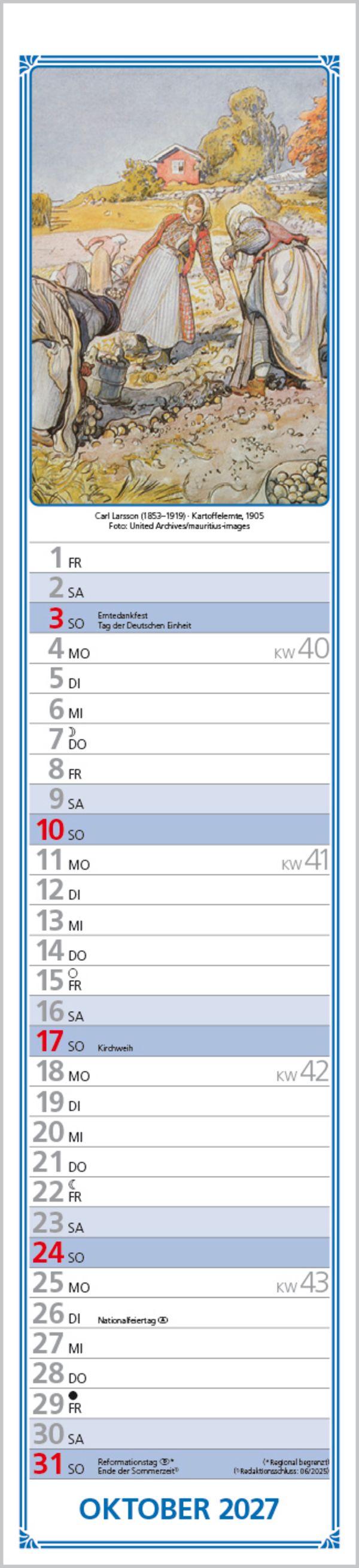 Beispielinhalt (Bild) Hildes Küchenplaner 2027