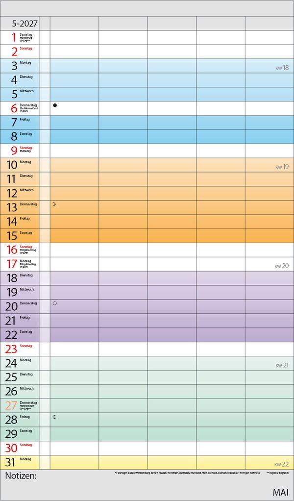 Beispielinhalt (Bild) Familienplaner Farbenspiel 2027