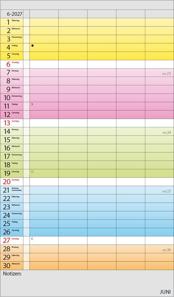 Beispielinhalt (Bild) Familienplaner Farbenspiel 2027