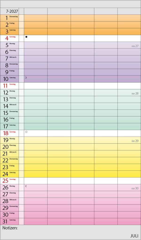 Beispielinhalt (Bild) Familienplaner Farbenspiel 2027